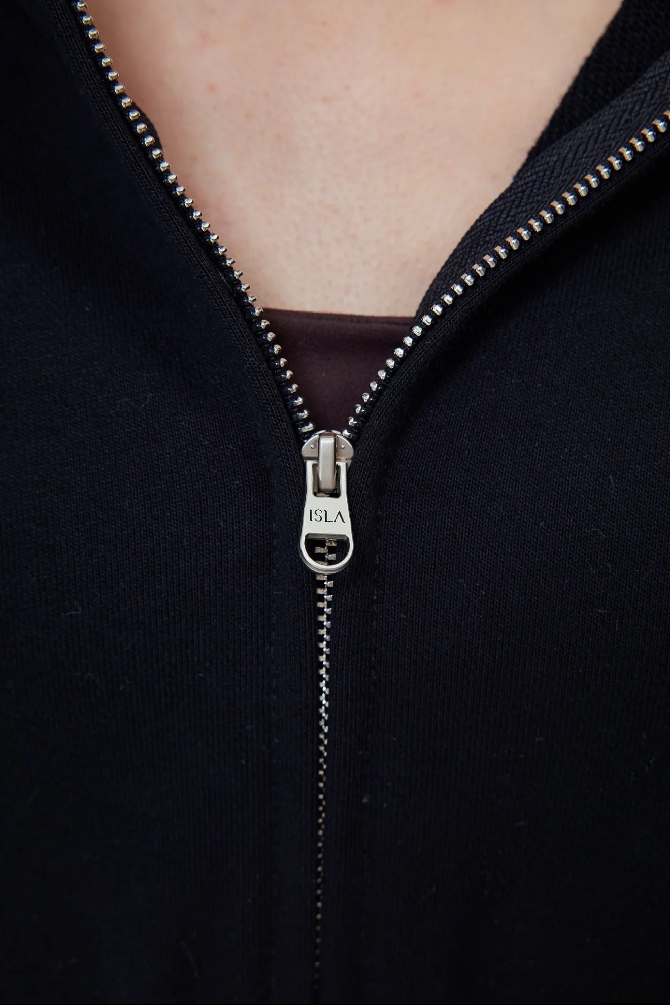 ISLAOUT075 Ribbed Hem Cropped Hoodie Jacket