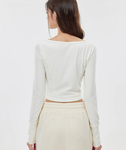 ISLAOUT074 Button Scoop Neck Cropped Cardigan — image 20