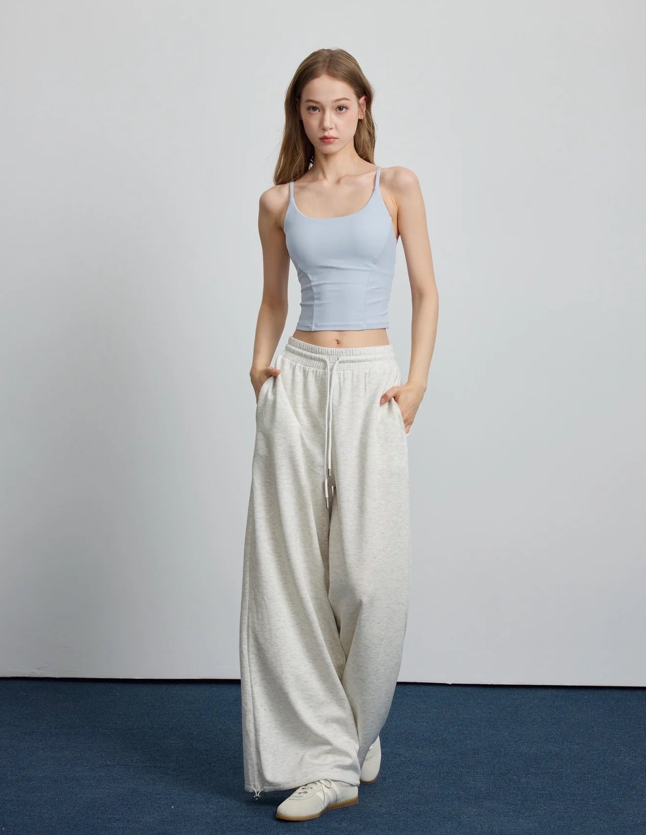 ISLABP019 Airy Fleece Drawstring Wide Leg Pants — image 1