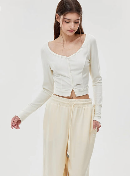 ISLAOUT074 Button Scoop Neck Cropped Cardigan — image 18