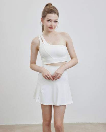 ISLAB006 Double Line One-Shoulder Sports Bra Top — image 1