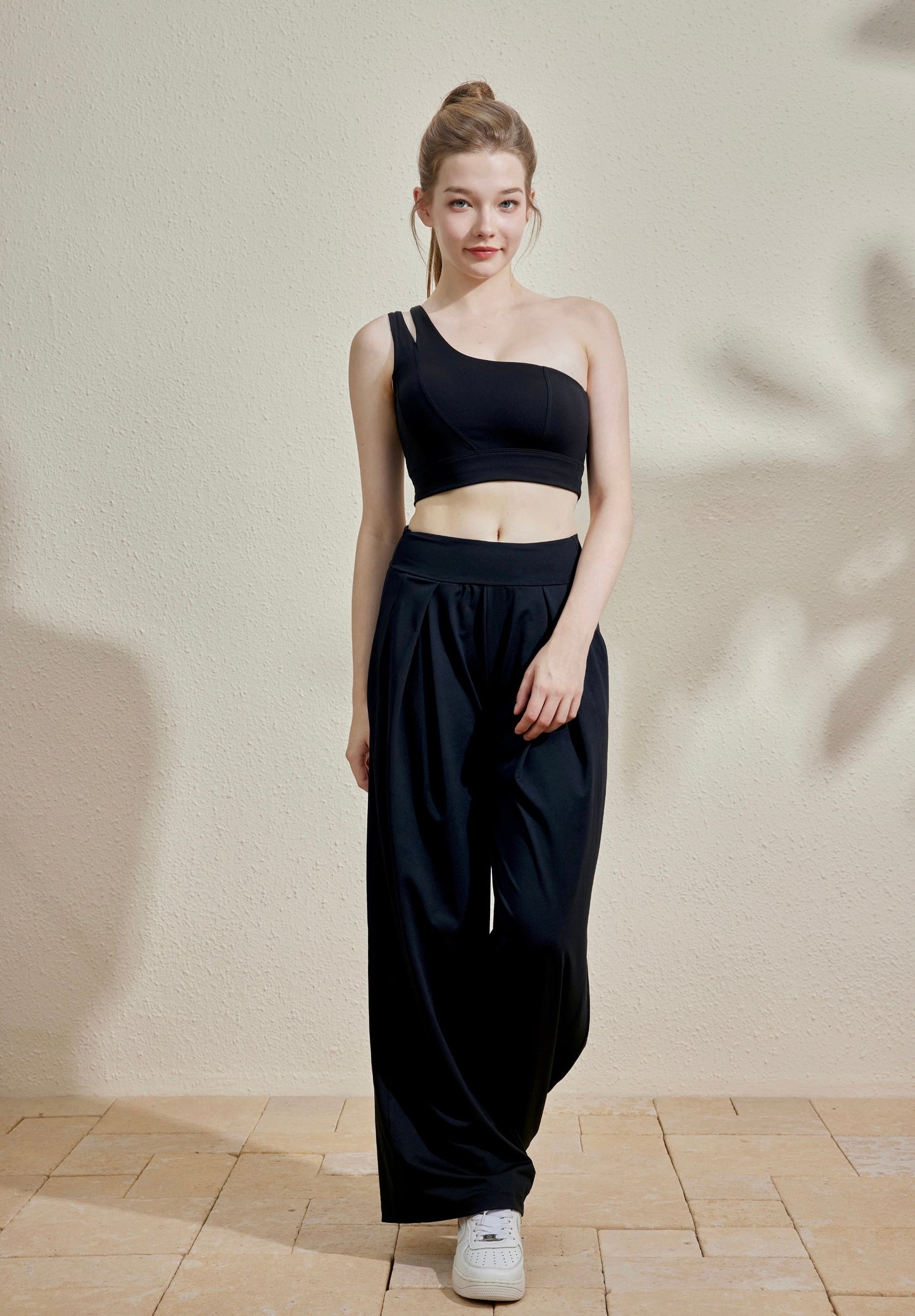 ISLAB006 Double line one shoulder sport bra top