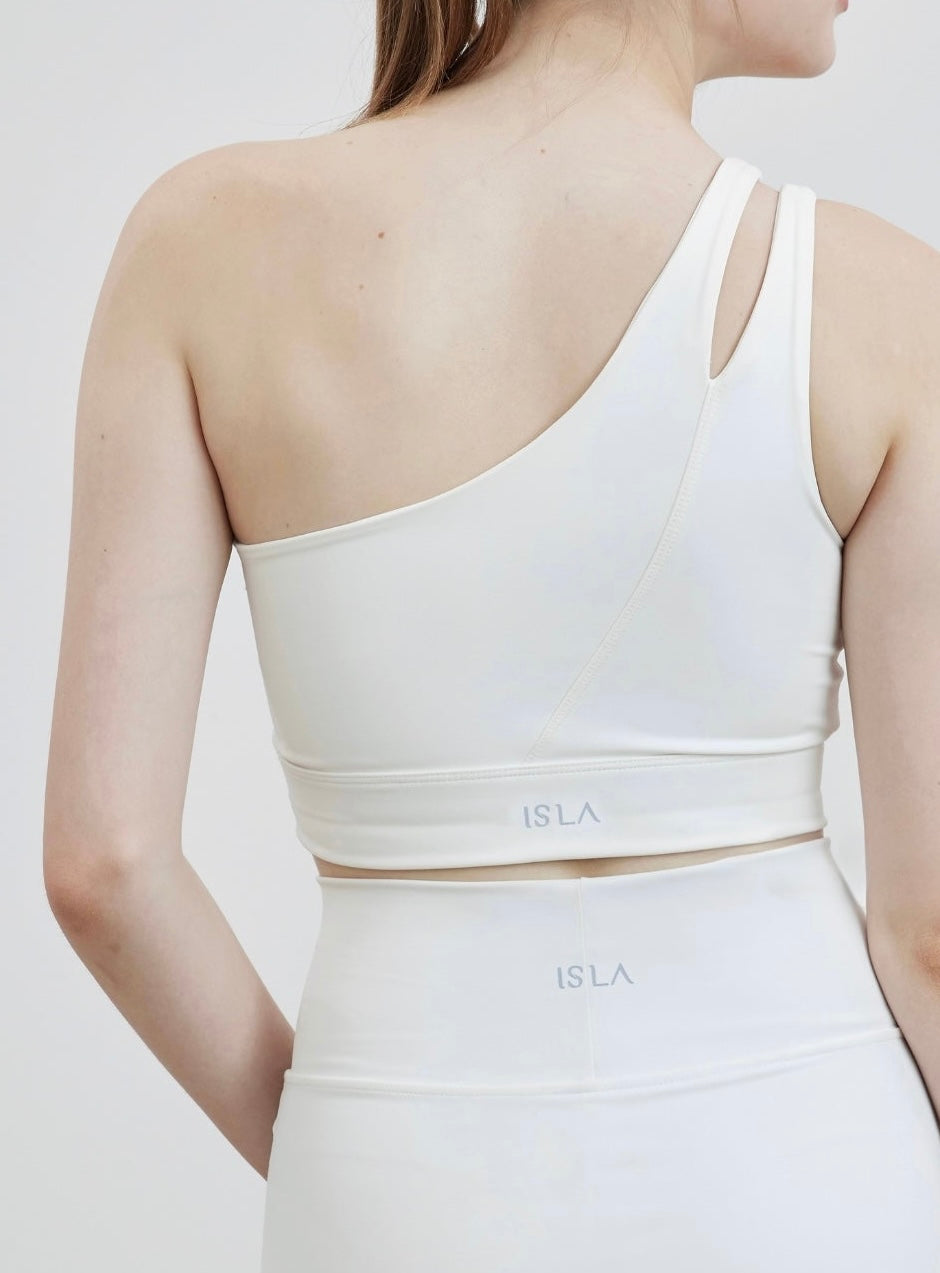 ISLAB006 Double line one shoulder sport bra top