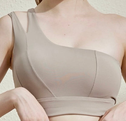 ISLAB006 Double Line One-Shoulder Sports Bra Top — image 8