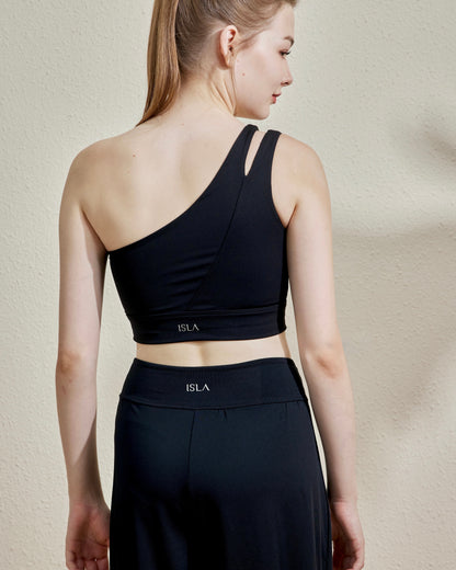 ISLAB006 Double Line One-Shoulder Sports Bra Top — image 12