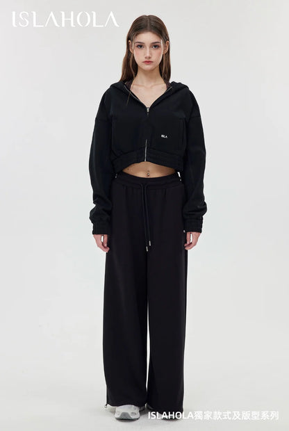 ISLAOUT075 Ribbed Hem Cropped Hoodie Jacket — image 6