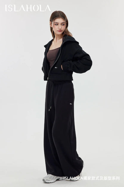ISLAOUT075 Ribbed Hem Cropped Hoodie Jacket — image 9