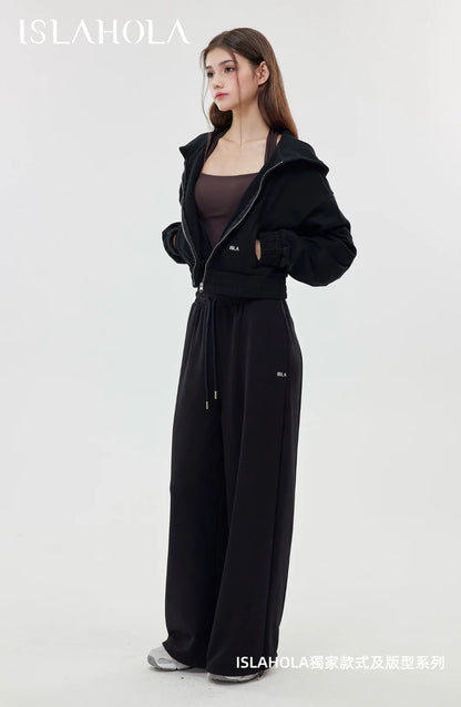 ISLAOUT075 Ribbed Hem Cropped Hoodie Jacket — image 7