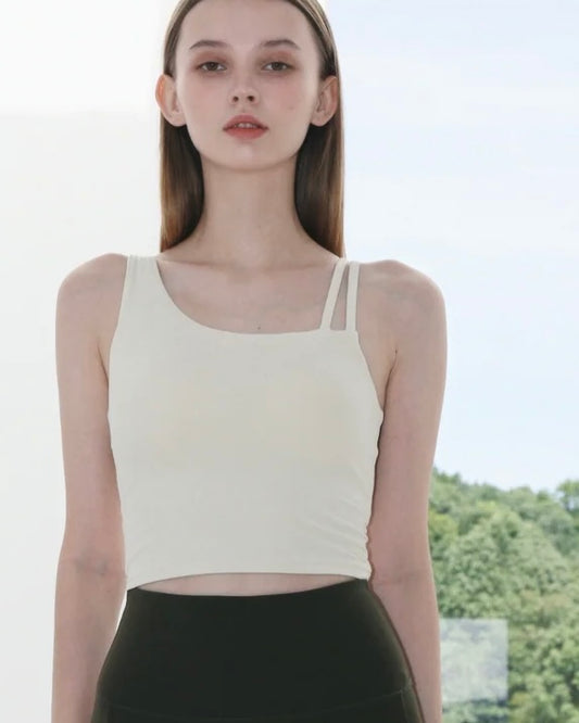 ISLAB017 Double thin strap long bra top (Fixed pad)