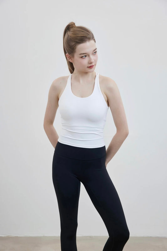 ISLAB025 Cross back long bra top (Fixed Pad)