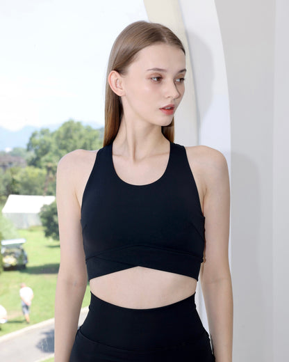 ISLAB047 Mint Cooling Front Cross Thick Strap Bra Top — image 2