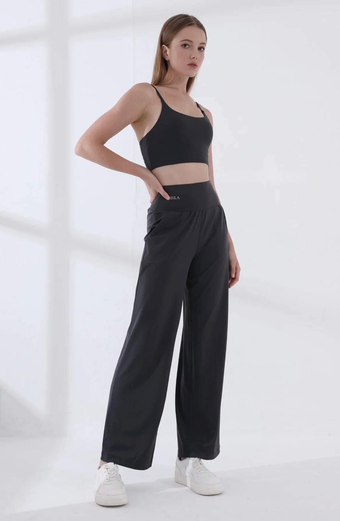 ISLABP002 High waisted wide leg pants