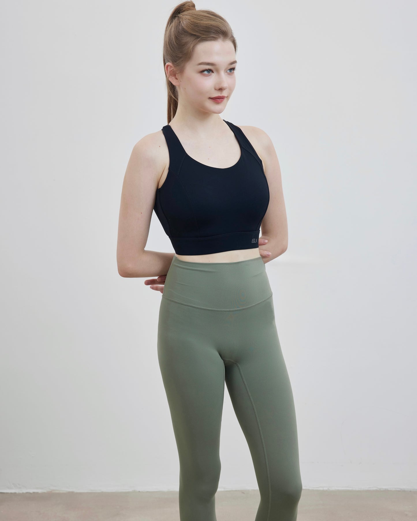 ISLAB056 Cross back high impact hook bra top（Fixed Pad）