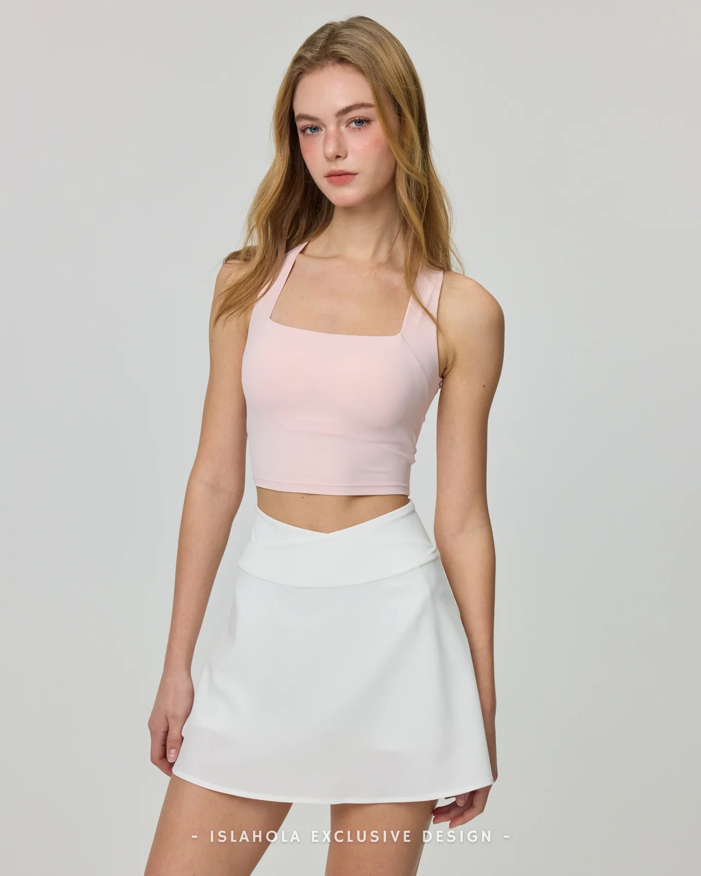 ISLAB055 Twist back square neck bra top