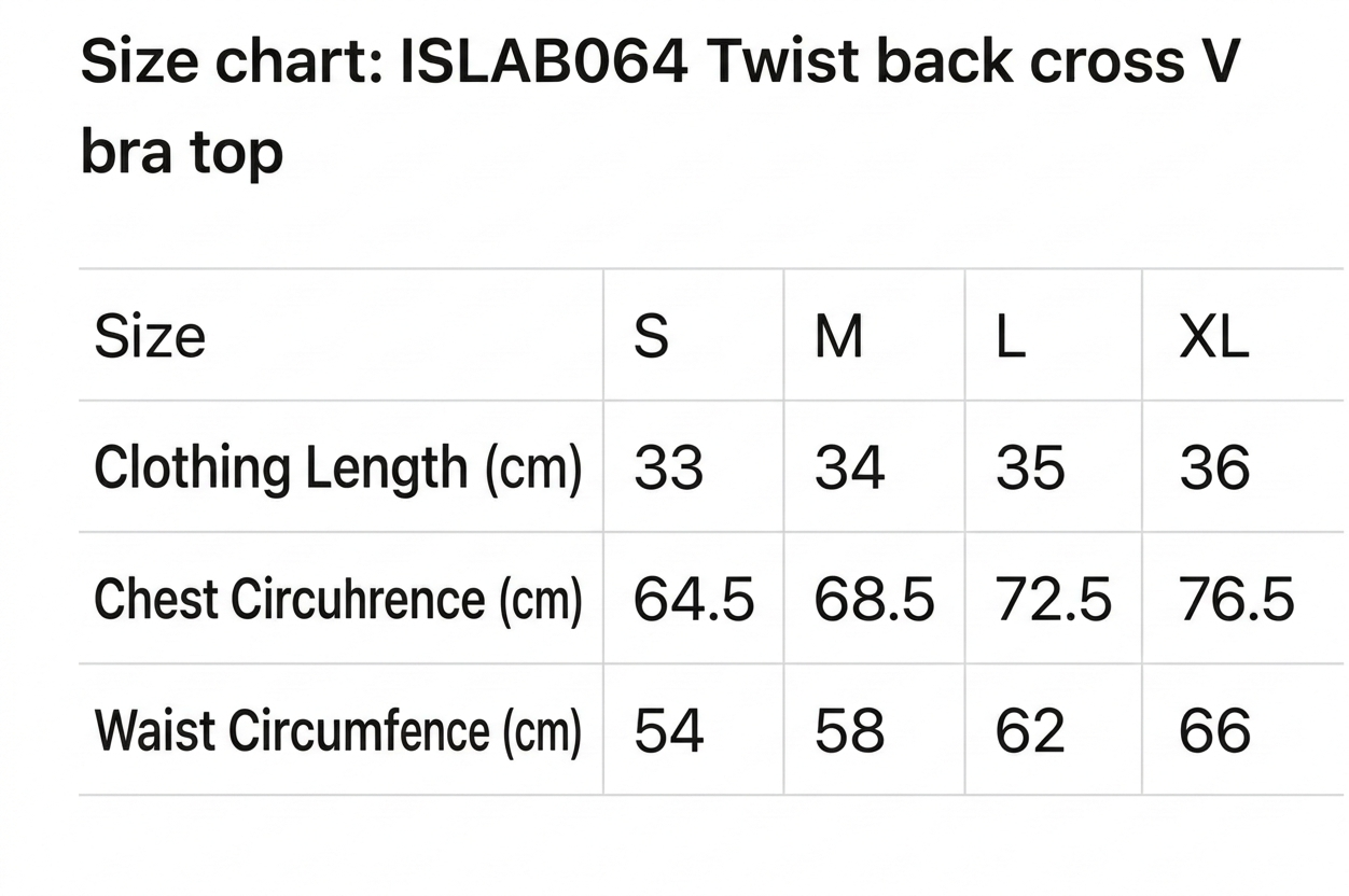 ISLAB064 Twist back cross V bra top