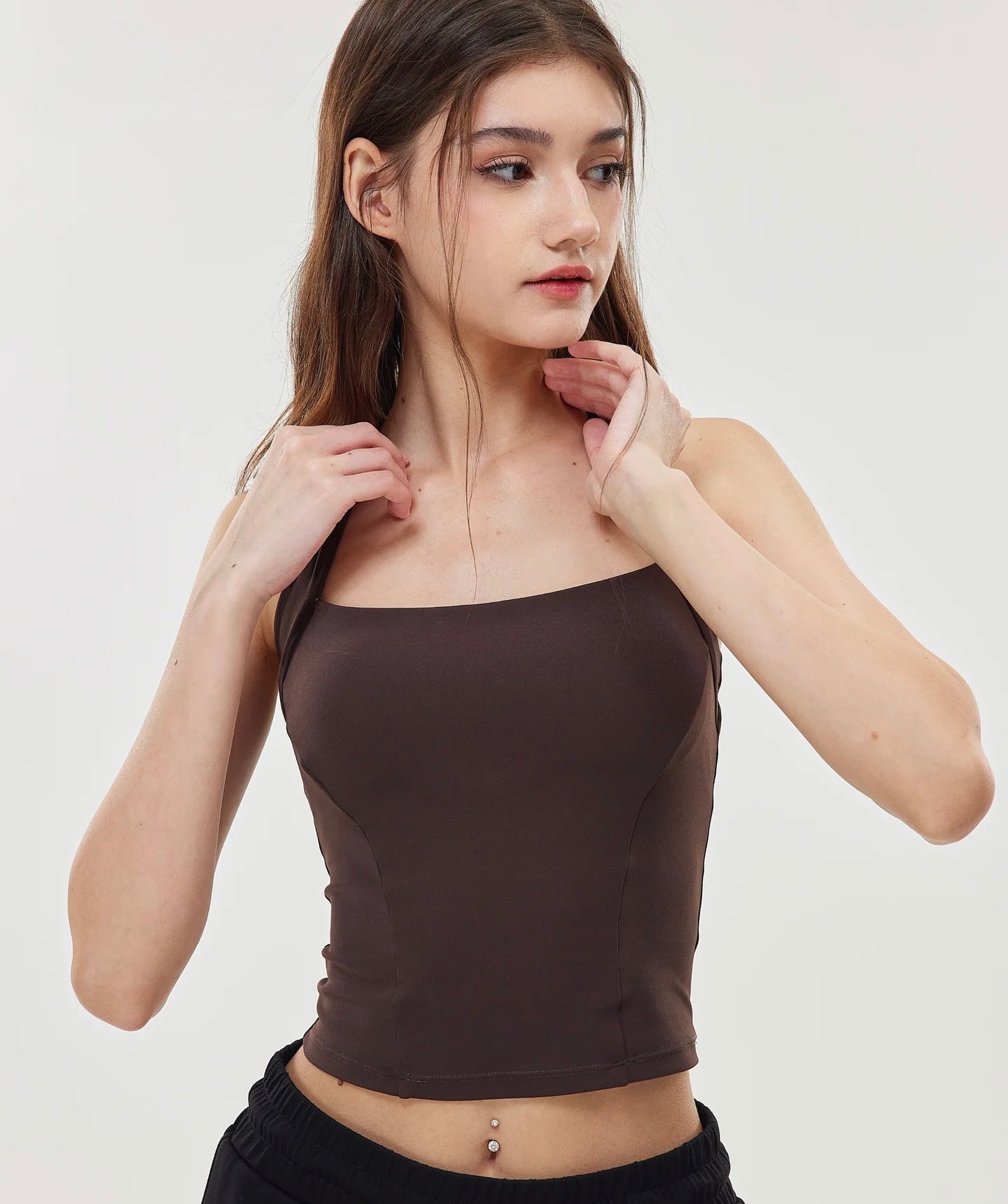ISLAB073 Square Neck Dual Strap Back Bra Top