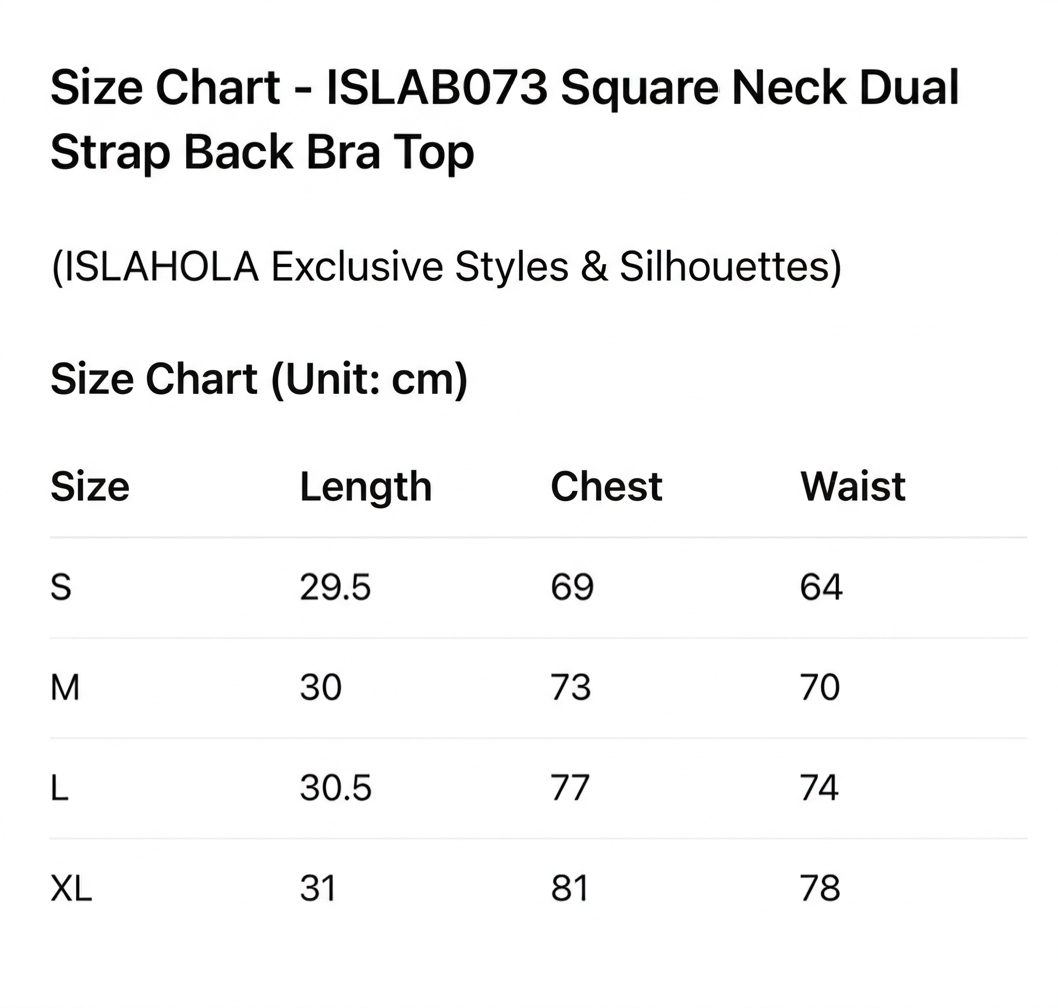 ISLAB073 Square Neck Dual Strap Back Bra Top
