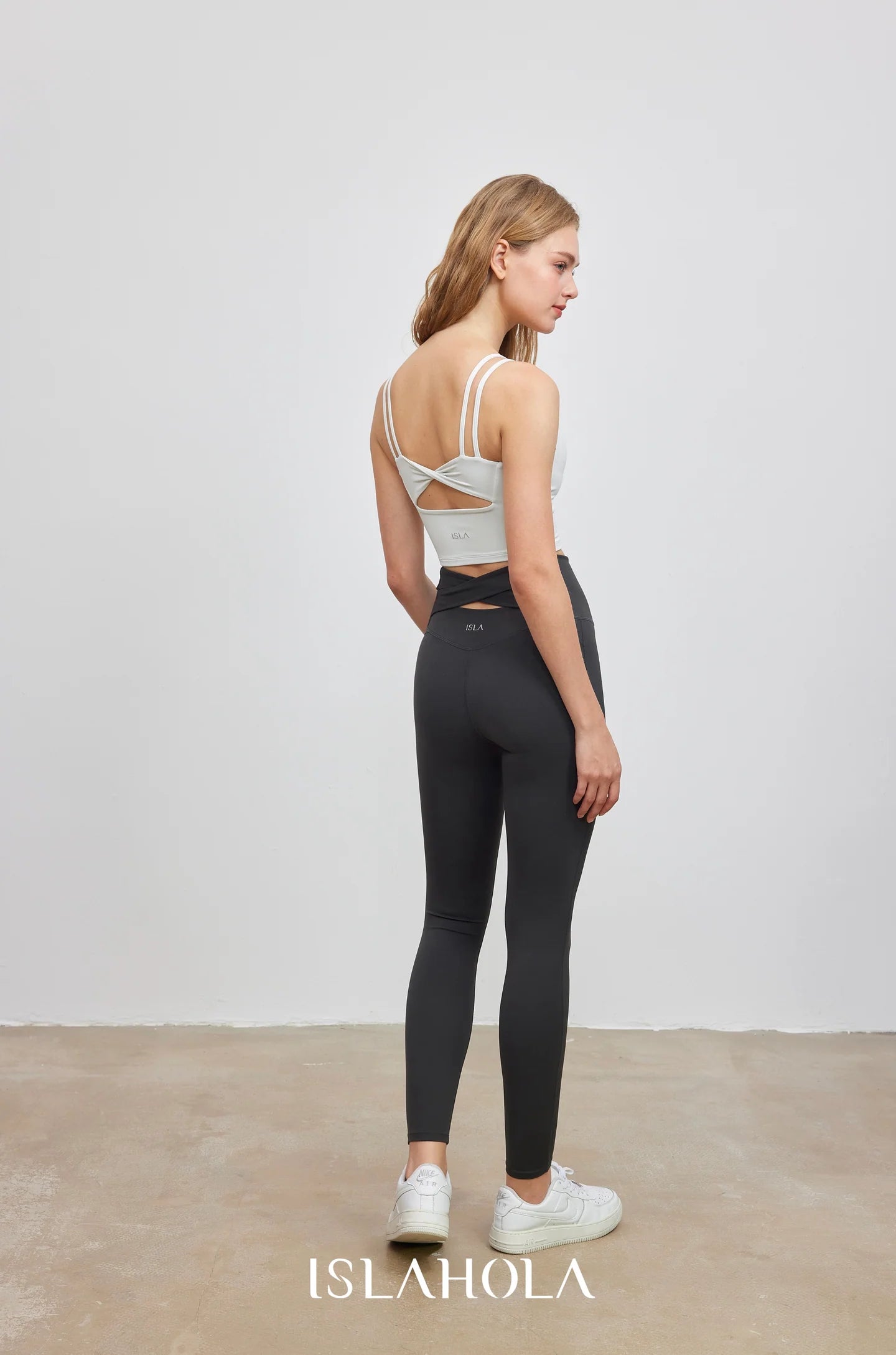 Islal014 High waisted cross back leggings