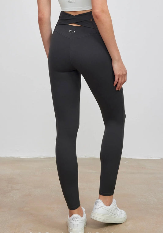 Islal014 High waisted cross back leggings