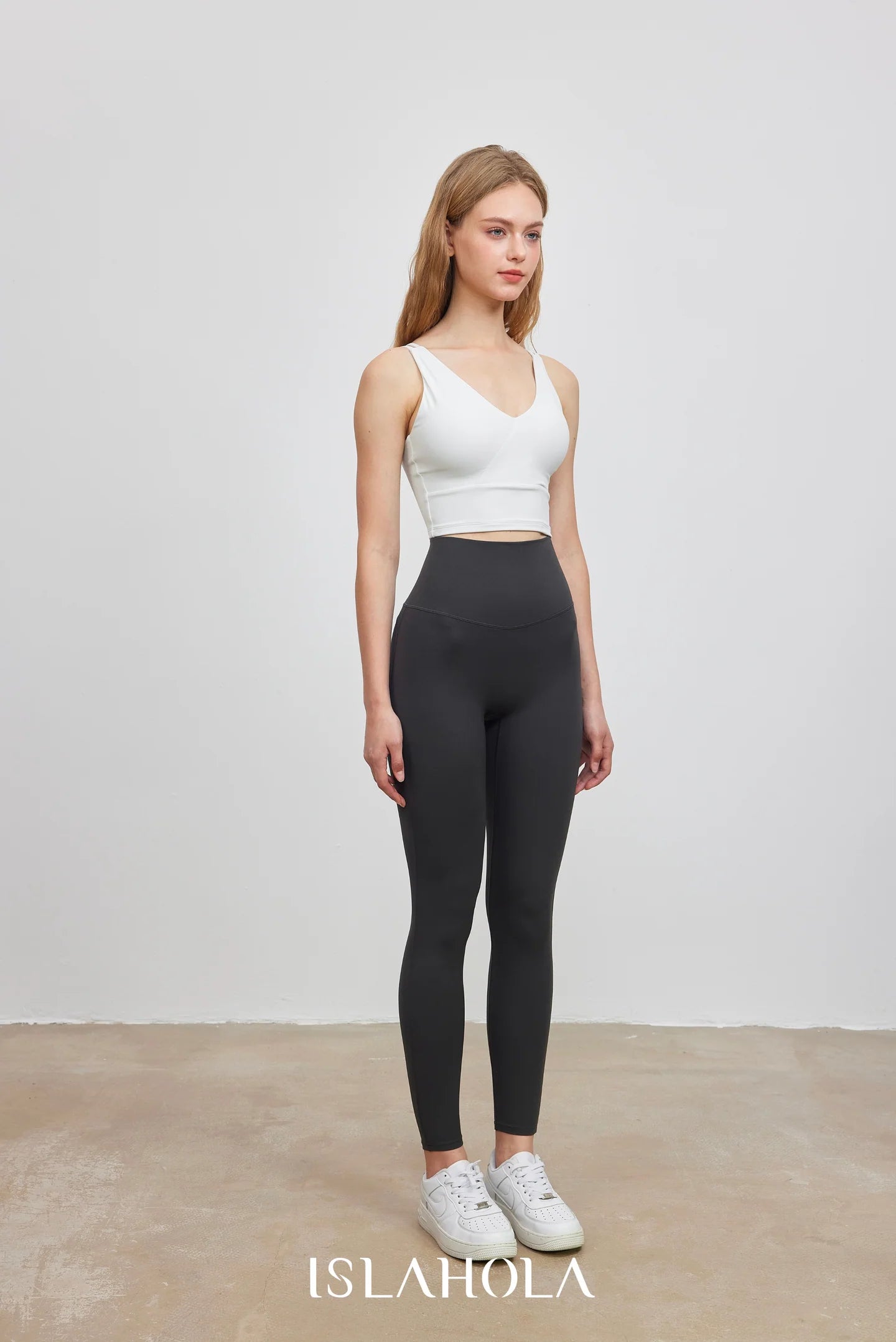 Islal014 High waisted cross back leggings