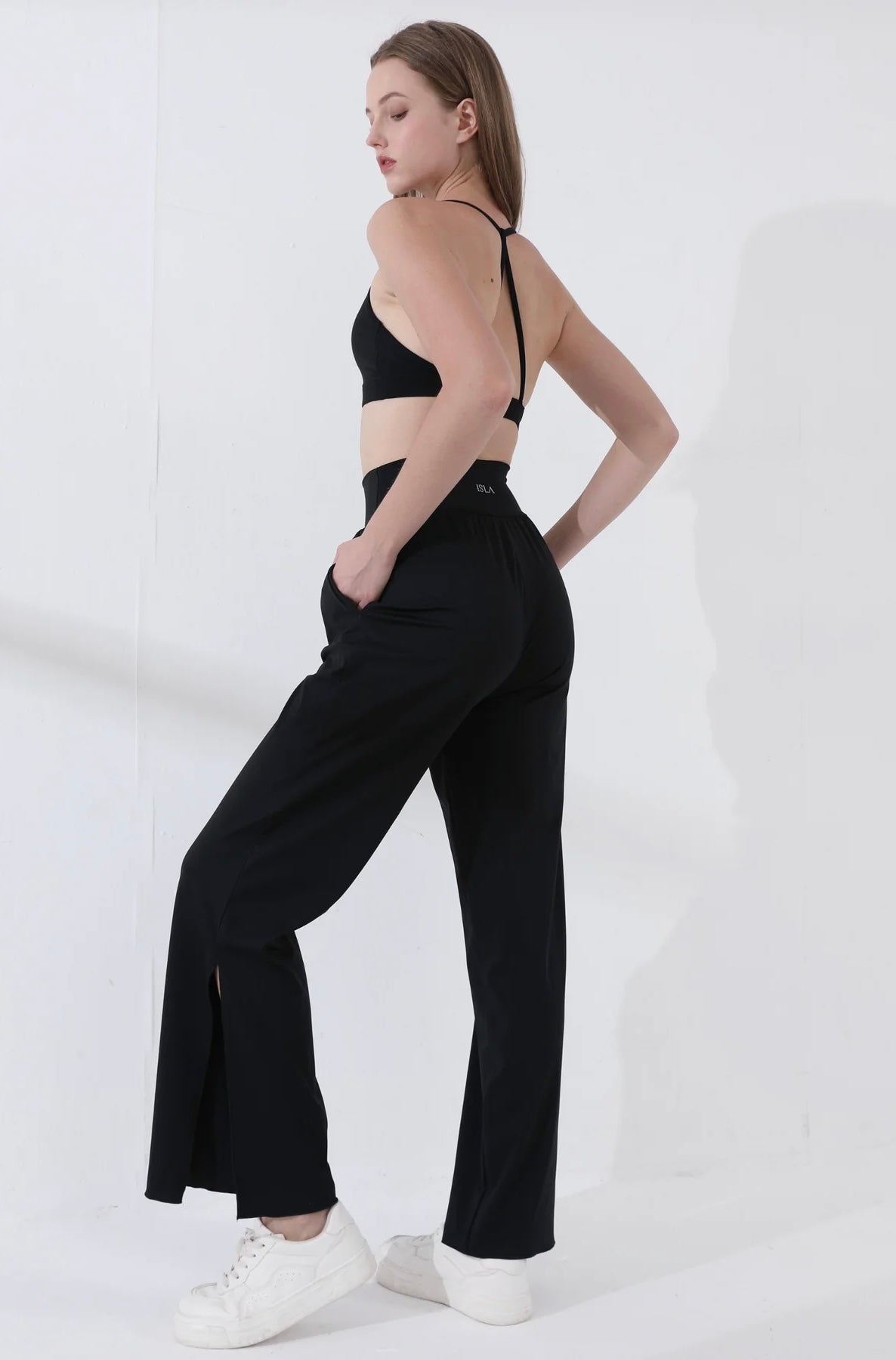 ISLABP001 High waisted slit banding pant