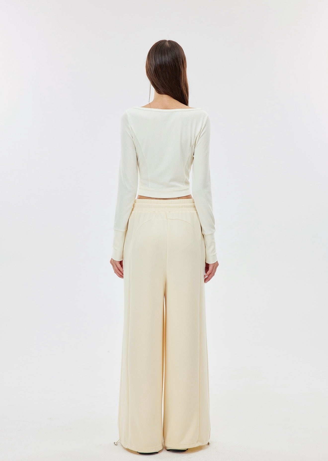 ISLABP019 Airy Fleece Drawstring Wide Leg Pants