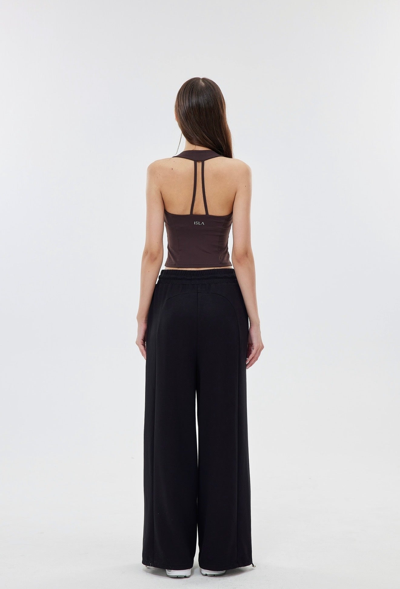 ISLABP019 Airy Fleece Drawstring Wide Leg Pants