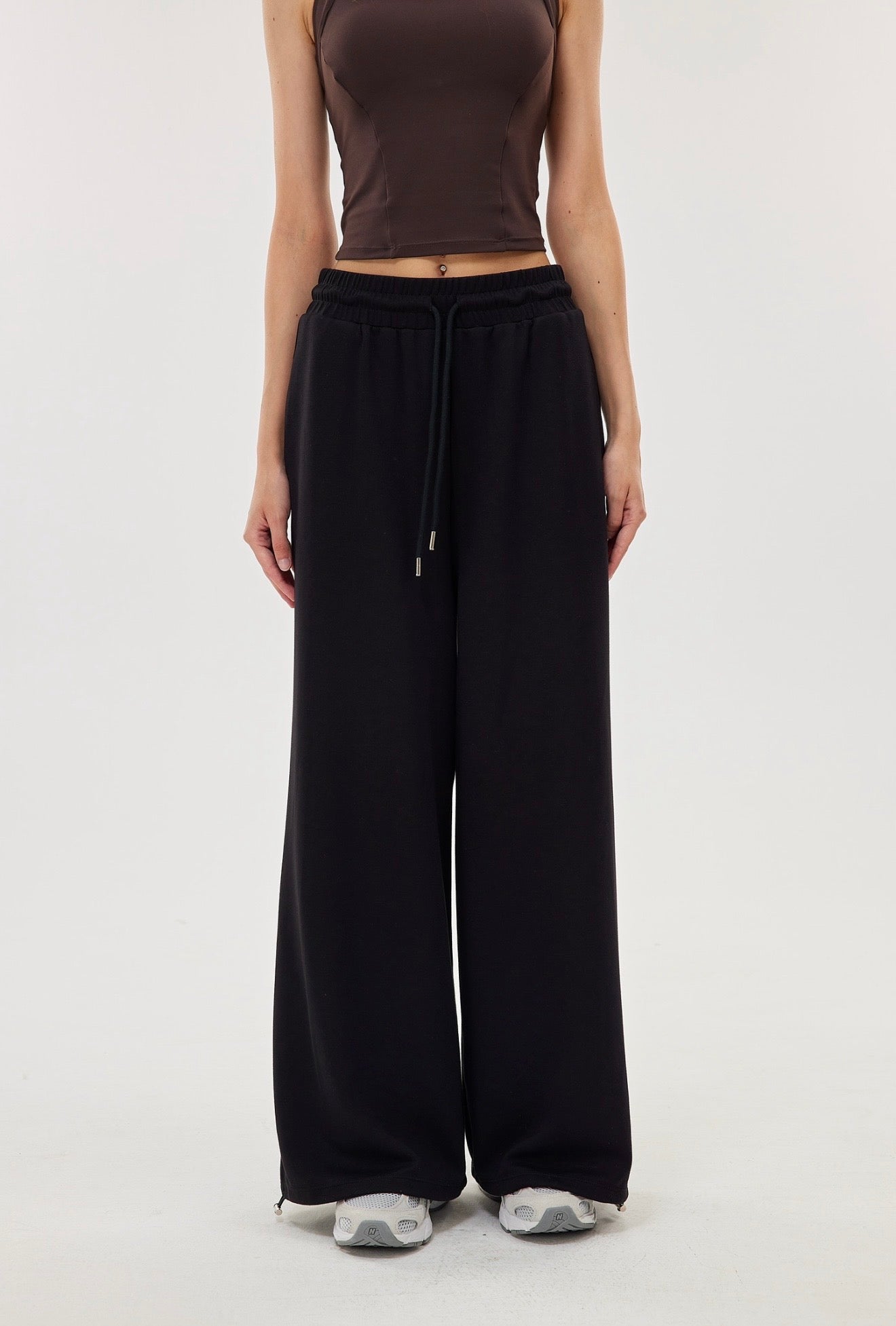 ISLABP019 Airy Fleece Drawstring Wide Leg Pants