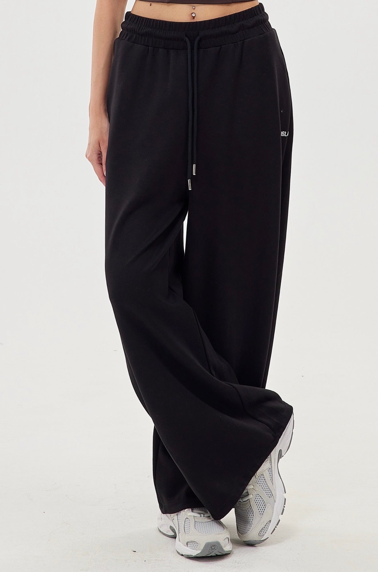 ISLABP019 Airy Fleece Drawstring Wide Leg Pants