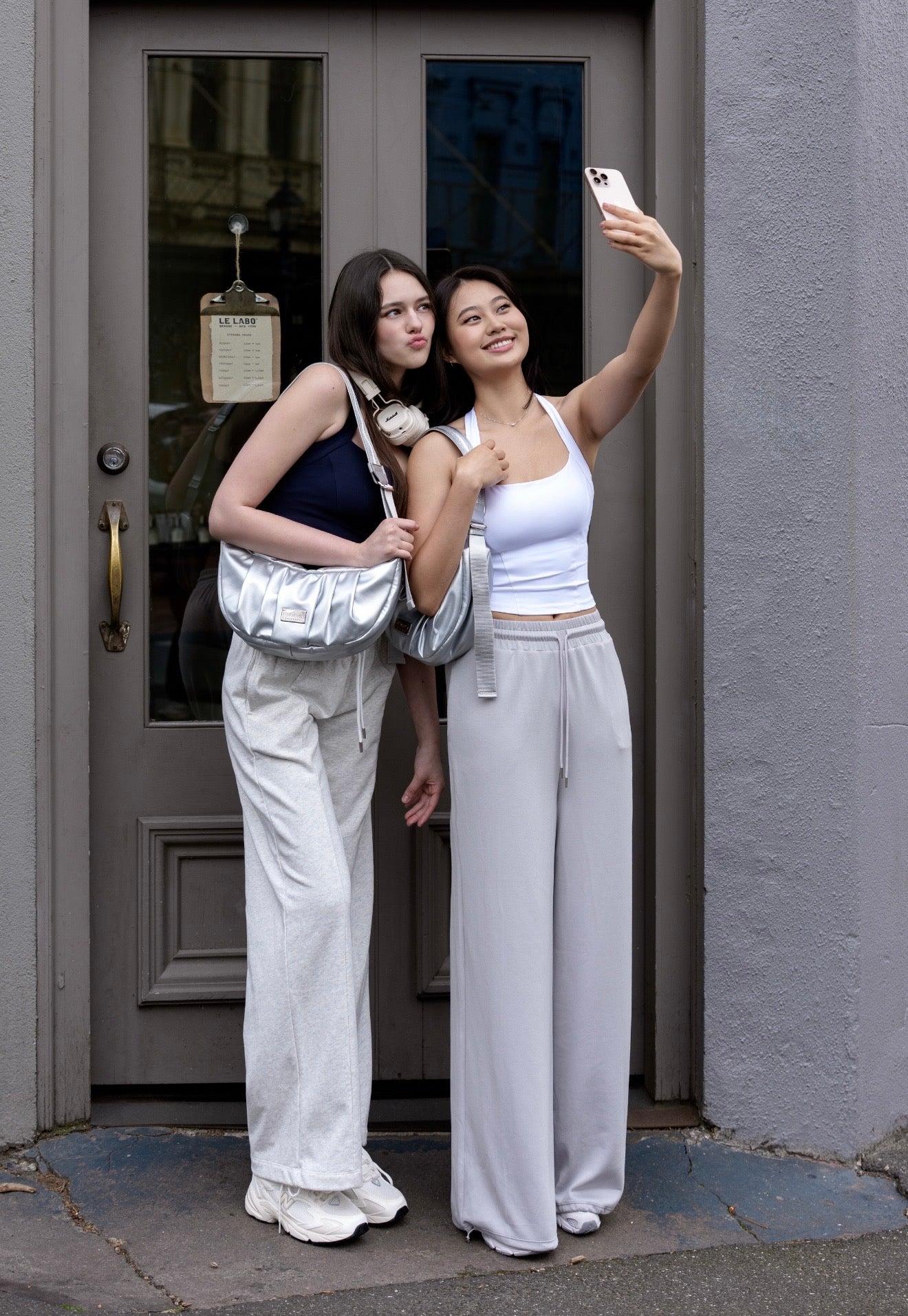 ISLABP019 Airy Fleece Drawstring Wide Leg Pants