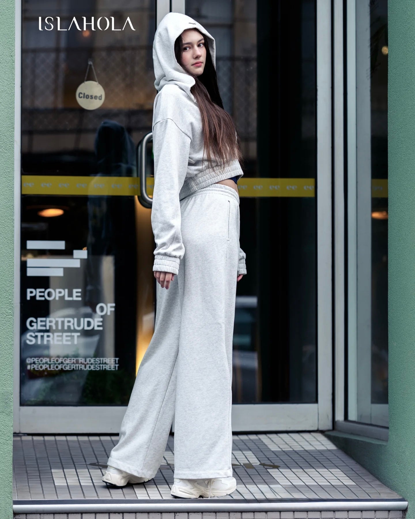 ISLAOUT075 Ribbed Hem Cropped Hoodie Jacket