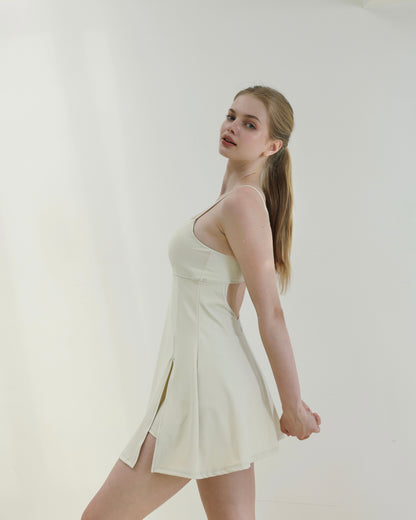 ISLASK007 Backless A-Line High Elastic Bra Dress — image 4