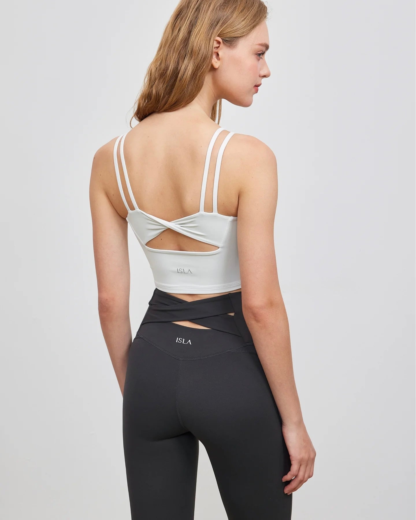 ISLAB064 Twist back cross V bra top