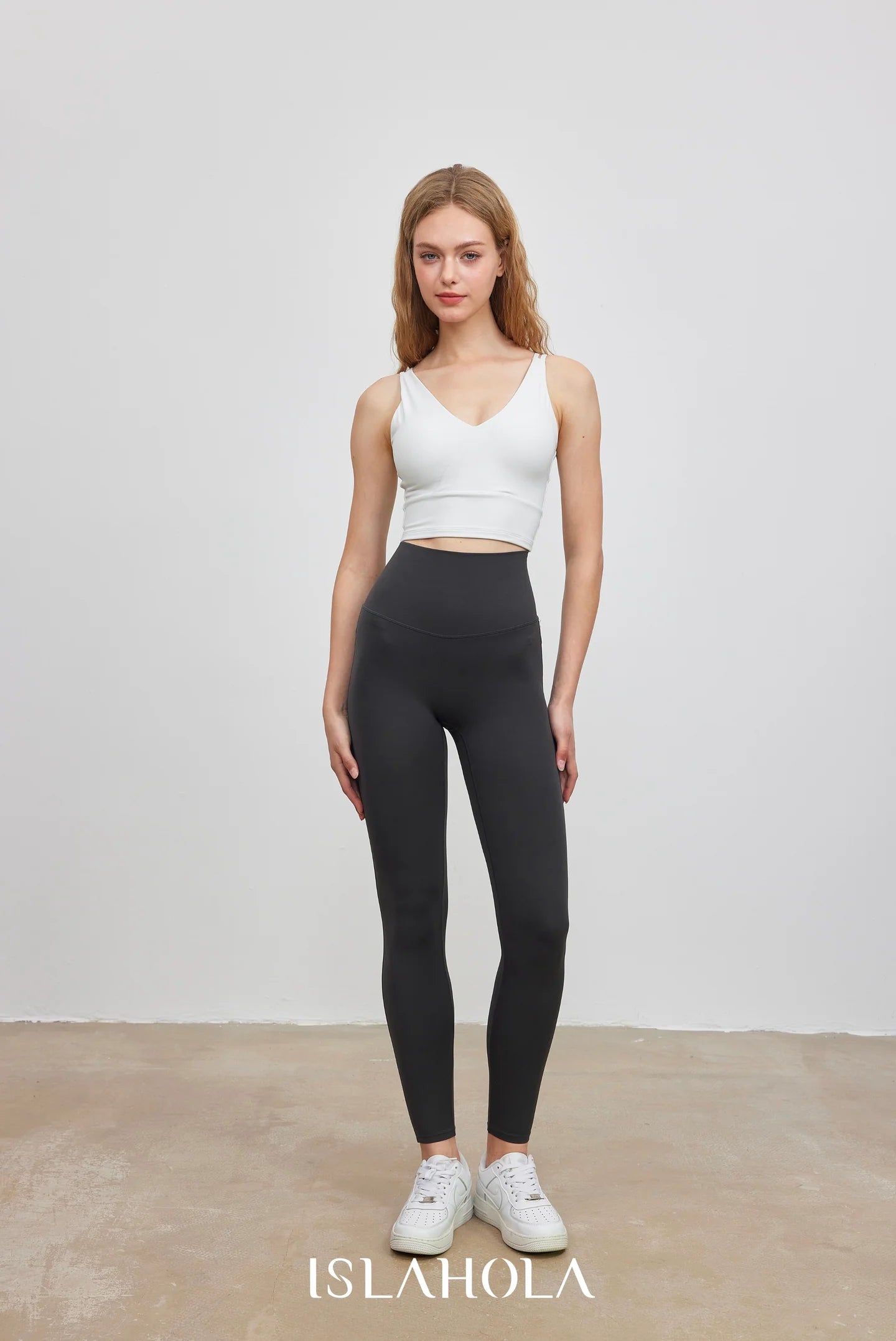 Islal014 High waisted cross back leggings
